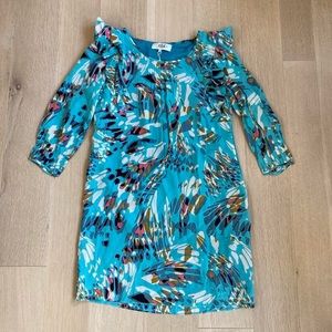 TIBI Flutter Sleeve Floral A Line Dress 4